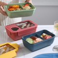 thumbnail image 3 of Kids Lunch Container Microwave Safe Fruit Lunch Box For Adult Seasoning Space Design Snack Container Box With Lid And Cutlery Blue, 3 of 6
