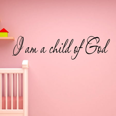 VWAQ I Am a Child of God Inspirational Wall Art Quote Nursery Decals Home Decor Saying