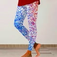 thumbnail image 2 of Bibifish Womens Leggings Red White Blue Speckle Print Leggings Stretchy Slim Fit Casual Independence Day Themed Outdoor Activicities Leggings, 2 of 3