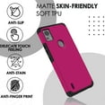 thumbnail image 3 of For AT&T SL112A 6782D / Cricket SL112C Slim Shockproof Hybrid Cover Cell Phone Case - MK Dark Pink, 3 of 5