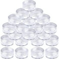 thumbnail image 1 of Juego de 50 frascos de muestra vacíos para cosméticos, transparentes, redondos, de viaje, para cremas y polvos, pequeños recipientes de muestra con tapa., 1 of 8