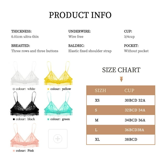 Varsbaby Women's Double Lace Wirefree Bras Thin Straps Bralette 