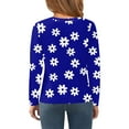 thumbnail image 4 of Abcomgle Girls Long Sleeve T Shirts Size 7-8 Trendy Daisy Flower Print Crewneck Shirts for Girls Fall Basic Top for Girls Trendy Girls Blouses 4-5 Years,Blue, 4 of 6