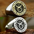 thumbnail image 2 of HOOUN Vintage TAURUS Star Sign Symbol Ring Stainless Steel Men Women Taurus Ring Gifts-9-Silver, 2 of 3