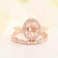 thumbnail image 2 of HeartsAndYou 1.3ct Natural Peach Morganite Bridal Set Engagement Ring 14k SOLID Rose Gold, 2 of 9