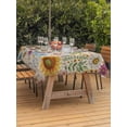 thumbnail image 2 of Outdoor Tablecloth with Umbrella Hole and Zipper, Sunflower Vintage Rectangle Table Cloth 54x80 Inch Waterproof Tablecloth, Yellow Floral Summer Botanical Retro Art Picnic Table Cover for Patio, 2 of 7
