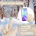 thumbnail image 3 of Armscye Women Winter Touchscreen Gloves, Warm Fleece Lined Windproof Gloves, Soft Fluffy Cuff Thermal Texting Gloves for Cold Weather Outdoor Hiking Driving Cycling, 3 of 7