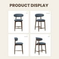 thumbnail image 4 of Upholstered Counter Height Stool—Ergonomic Back Support & Durable Wooden Base, Ideal for Kitchen & Dining,Blue, 4 of 9