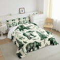 thumbnail image 3 of Manfei Safari Animal Bear Bedding Comforter Set,Rustic Plant Pine Twin Comforter Sets,Green Beige Bedding Set For Adults,Ultra Soft Home Decor Reversible,2 Pieces, 3 of 8