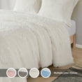 thumbnail image 5 of Intelligent Design 3-Piece Faux Fur Reversible King/Cal King Comforter Set Soft Fluffy Textured Blanket Bedding Set, Ivory, 5 of 9