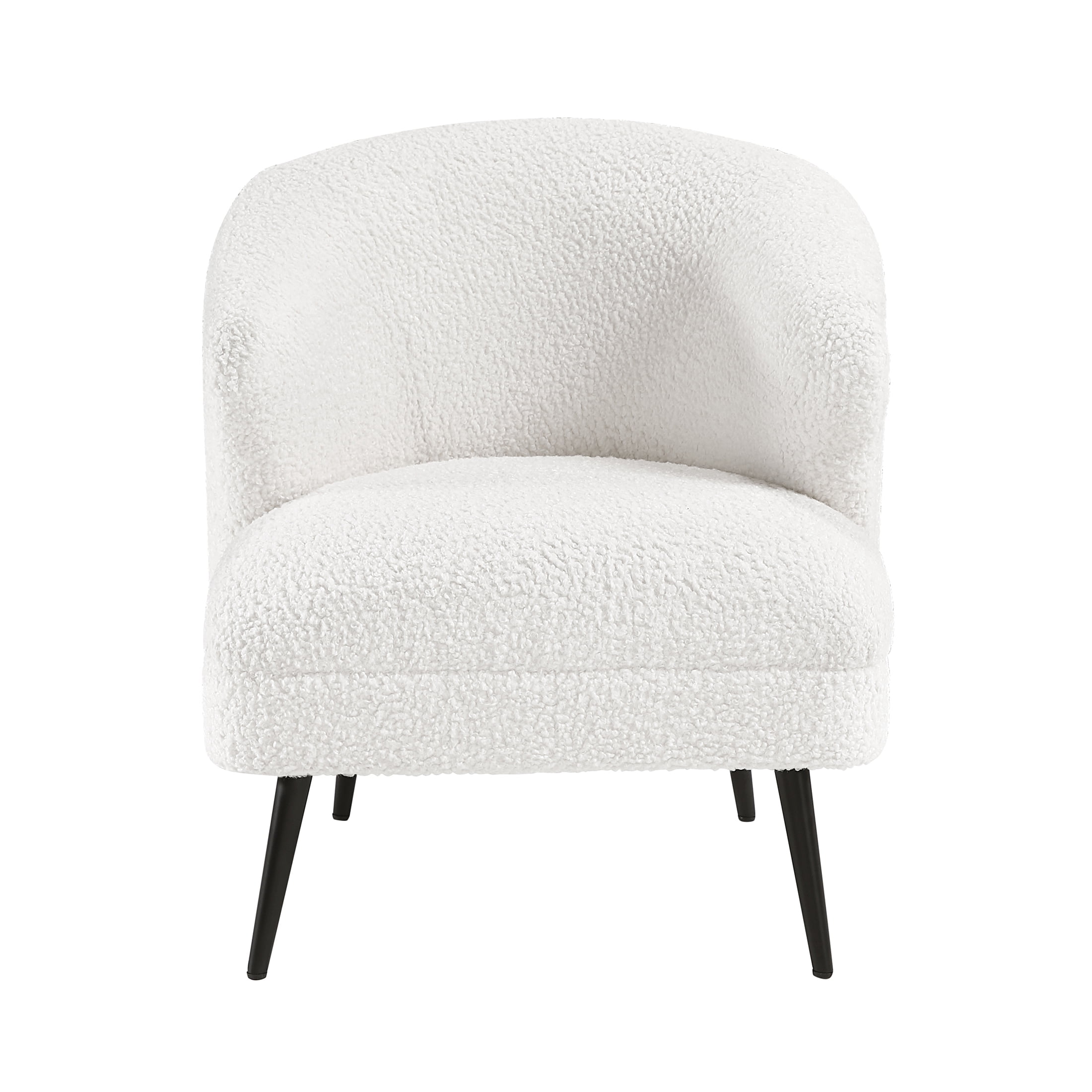 OakvillePark Crestlark Boucle Curved Back Accent Chair with Metal Legs, Beige