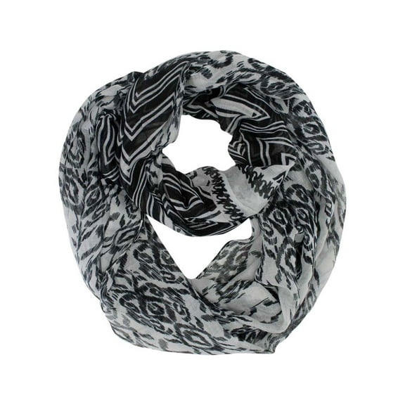Black & White Ikat Chevron Spring Infinity Scarf