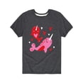 thumbnail image 2 of Instant Message - Heart Narwhal-YOUTH SHORT SLEEVE TEE, 2 of 6