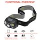 thumbnail image 5 of Faro Led Con Sensor De Movimiento, Casco Ultrabrillante, Lámpara Para Cabeza, Potente Faro, Linterna Impermeable Recargable Por Usb Speravity HA023339-00, 5 of 7