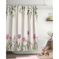 thumbnail image 4 of Easter Shower Curtain Tulip Flowers Spring Floral Shower Curtains for Bathroom Decor Eucalyptus Leaves Bath Curtains Sets for Spring Easter Bathroom Decor Fabric Waterproof Small Stall 36" X 72", 4 of 6