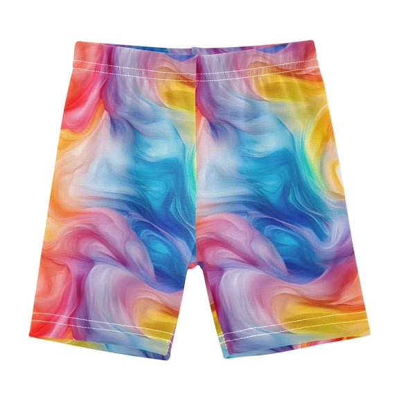 joogoo Swirling Rainbow Tie Dye Girls Lined Shorts Bike Dance Bottoms 6T