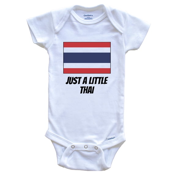 Just A Little Thai Cute Thailand Flag Baby Bodysuit, 0-3 Months White
