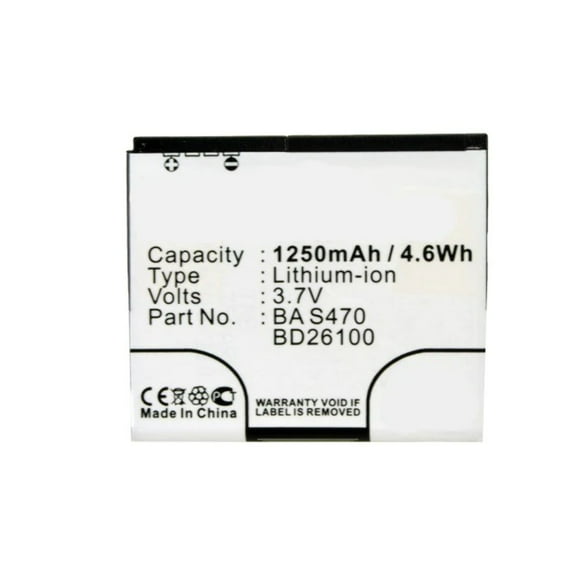 Batteries N Accessories BNA-WB-L3790 Cell Phone Battery - Li-ion, 3.7, 1250mAh, Ultra High Capacity Battery - Replacement for ATT 35H00141-00M, BA S470, BD26100 Battery