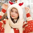thumbnail image 4 of Christmas Antlers 3-En-1 Gorro Multifuncional Bufanda Manopla Combo Gorro Peludo Con Bufandas Guantes Traje De Fiesta De Navidad Inevent HA038617-00, 4 of 6