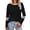 Black, variant on Women's Round Neck No Hood Sweatshirt, Long Sleeve Loose Fit Pullover Top with Breathable Comfort for Autumn Winter Season, Casual Daily Wear, Travel and Street Fashion Black L