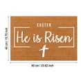 thumbnail image 3 of CoreLiving Easter Coir Doormat Outdoor Mat He Is Risen Welcome Door Rug Layered Striped Spring Doormat for Front Porch Entryway Decor Black and White Large 24x16 Inch, 3 of 7