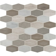 MSI Bellagio Blend Elongated Hexagon 12 in. x 12 in. x 10 mm Honed Marble Mesh-Mounted Mosaic Tile (9.7 sq. ft. / case)