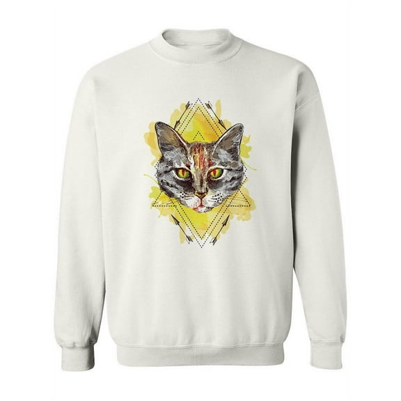 Watercolor Cat Portrait Sweatshirt Women -Image by Shutterstock, Female Large