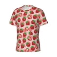 thumbnail image 3 of Yiaed Cute Strawberry Print Mens Short Sleeve Tight Fit T-Shirt, Crewneck Casual Tee-Medium, 3 of 5