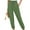 Olive, variant on Chiclily Womens Elastic High Waist Pants Drawstring Work Trousers Joggers Trendy Harem Pants with Pockets, Wheat Size M