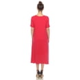 thumbnail image 3 of White Mark Women's Short Sleeve Midi Dress with Pockets, 3 of 6