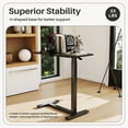 thumbnail image 6 of Mobile Rolling Tilting Overbed Table in Black, Height Adjustable Laptop Desk, Multi-Functional Bedside Table Perfect for Bed, Sofa, Study and Office Environment, 6 of 9