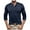 Navy, variant on Iugvhana Mens 100% Cotton Henley Shirt Top Long Sleeve Solid Color Basic Button Up Pullover Shirts Round Neck T-Shirts Khaki XXL