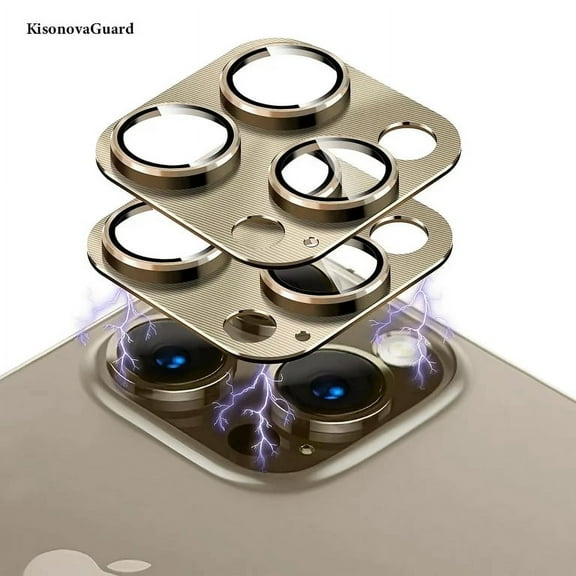 Camera Lens Protector Compatible with iPhone14 Pro Max/iPhone 14 Pro, 9H Tempered Glass Screen Protector, Metal Protective Lens Cover for iPhone 14 Pro Max/iPhone 14 Pro - Gold
