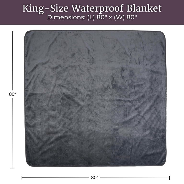 Lavish Home 80x80 Waterproof Blanket for Kids, Pets, and Outdoors