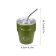thumbnail image 2 of Taza de café con aislamiento de doble pared y jarra de cerveza de acero inoxidable 304 con pajita (verde), 2 of 8