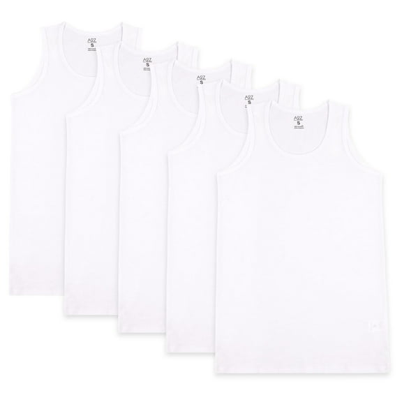 A2Z Mens Underwear Vest Soft 100% Combed Cotton 5 Pack White Sleeveless - Vest 005 White 5 Pack._XXL