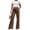Brown, variant on Crushed Velvet Pants High Waisted Comfy Soft Stretch Lightweight Yoga Pant Loungewear Bell Bottom Fall Winter Flare Pants 2XL