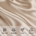 thumbnail image 5 of Flxxie Satin Body Pillow Cover - Ultra Soft Cooling 20"x54" Pillowcase for Hair & Skin, Anti Wrinkle - Envelope Closure - 1 Pack - Taupe, 5 of 5