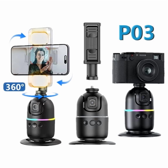 COOLJIER 2025 AI Smart Gimbal 360° Auto Face Tracking Gimbal All-in-one Rotation For Smartphone video Vlog Stabilizer Phone Holder