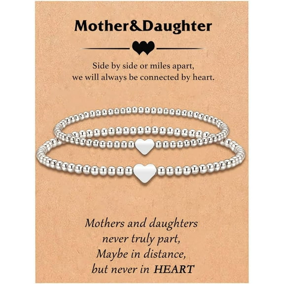 2Pcs First Day of School Kindergarten Pre-K Bracelets for Mommy And Me,Matching Heart Bracelets for Mother Daughter Son