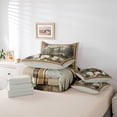 thumbnail image 6 of Homewish Jungle Animal Deer Bedding Comforter Set 7pcs for Female Men Women,Vintage Woodland Wildlife Queen Bedding Sets Super Cozy,Geometric Plaid Grid Queen Sheet Sets,Breathable Home Decor, 6 of 8