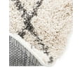 thumbnail image 4 of Unique Loom Rabat Shag Collection Area Rug - Trellis (8' Round Pure Ivory/Gray), 4 of 6