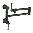 thumbnail image 5 of Izzovium Wall Mounted Brass Pot Filler Faucet, Matte Black Two-Attachment Swing Arm Kitchen Faucet with Free-Swivel Design, 15.5in x 12in x 2in, 5 of 7