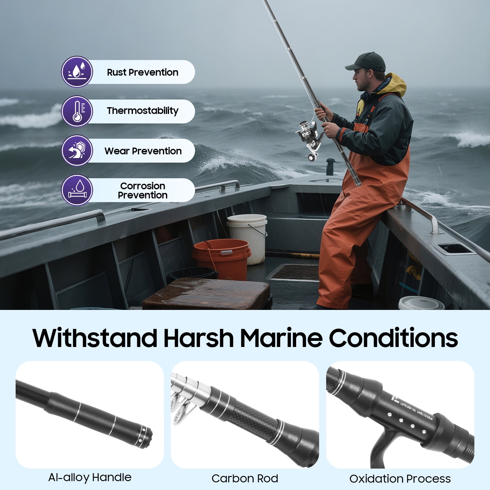 ToppiJoy Fishing Rod and Reel Combos, Telescopic Fishing Pole with Spinning Reel with Fishing Lures Hooks Accessories Fishing Bag