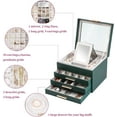 thumbnail image 5 of BOOVO Clear Lid Jewelry Box,4 Layers Jewelry Organizer Large Jewelry Storage Box with 3 Drawers,Jewelry Holder Organzier of Rings Earrings Necklace Bracelets for Women (Dark Green, 4 Layer), 5 of 16
