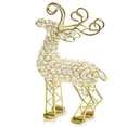 thumbnail image 2 of HomeRoots 354785 2.5 x 8 x 14 in. Reno Cristal Gold Reindeer Tabletop, 2 of 2