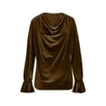 thumbnail image 6 of Velvet Blouses for Women, Cowl Neck Trendy Long Sleeve Shirts, Fall Casual Elegant Tops, 6 of 6