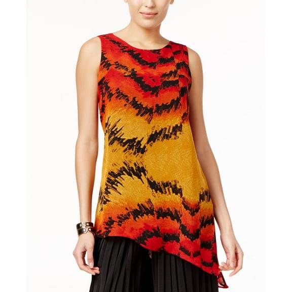 Joseph A Asymmetrical Top Red Feather Frenzy XL