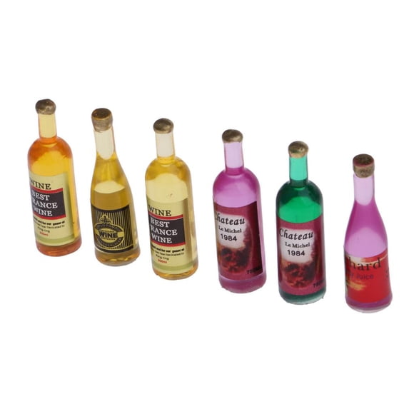 Botellas de Cerveza en Miniatura de 6 Piezas para Accesorios de 1/12, de Decoración para Niños