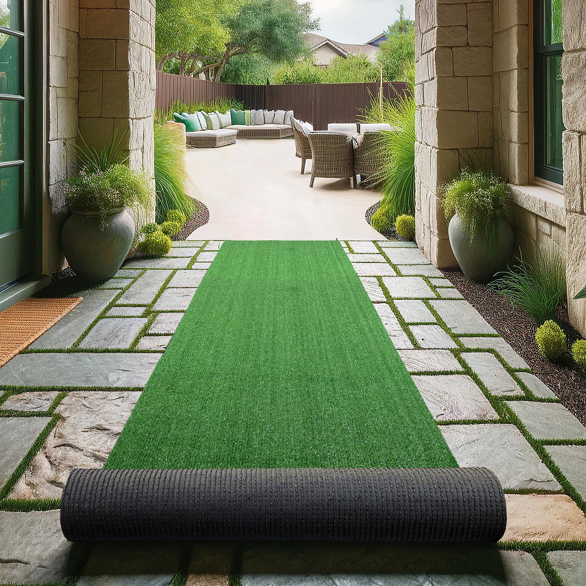 Sweet Home Stores Artificial Grass Turf 2'7" x 7' Waterproof Outdoor Rug for Lawn Patio Balcony